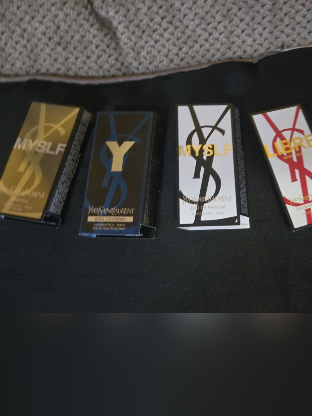 Yves Saint Laurent Mini Fragrance Boxes - Gold, Blue, White, Red, Black Examples